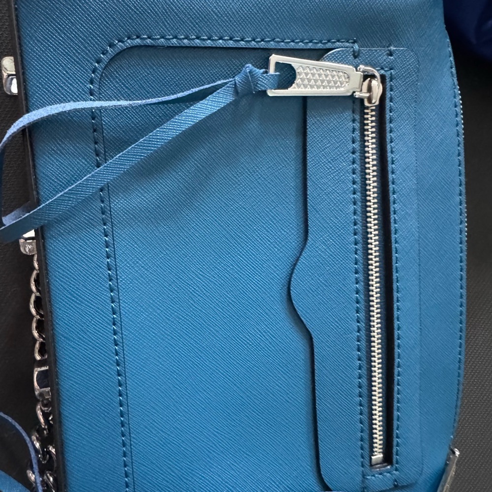 Rebecca Minkoff Blue Crossbody Bag with Silver Chain- BRAND NEW NEVER USED - Picture 2 of 9